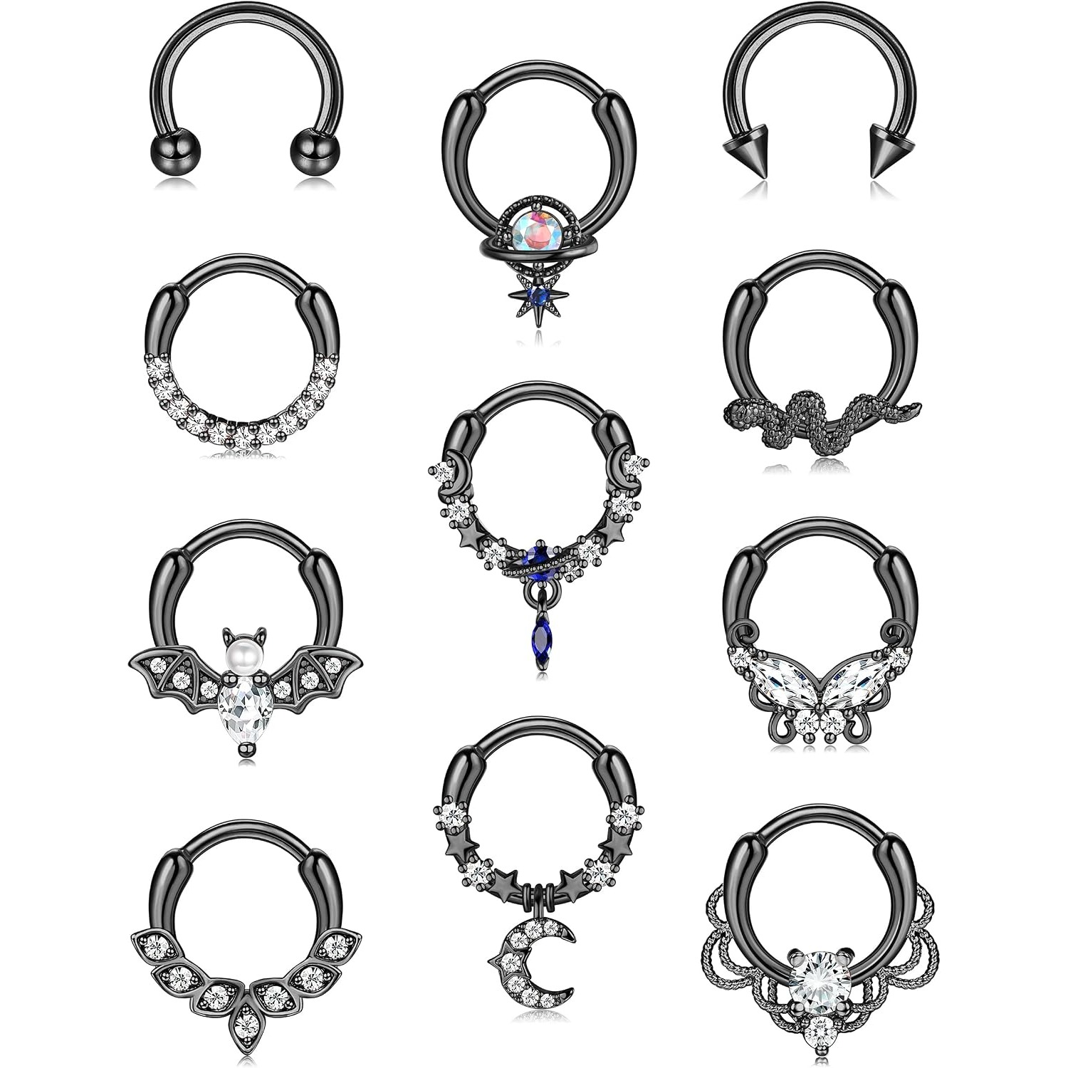 Body Jewelry For Sensitive Skin - FASACCO Anneaux de septum, bijoux de