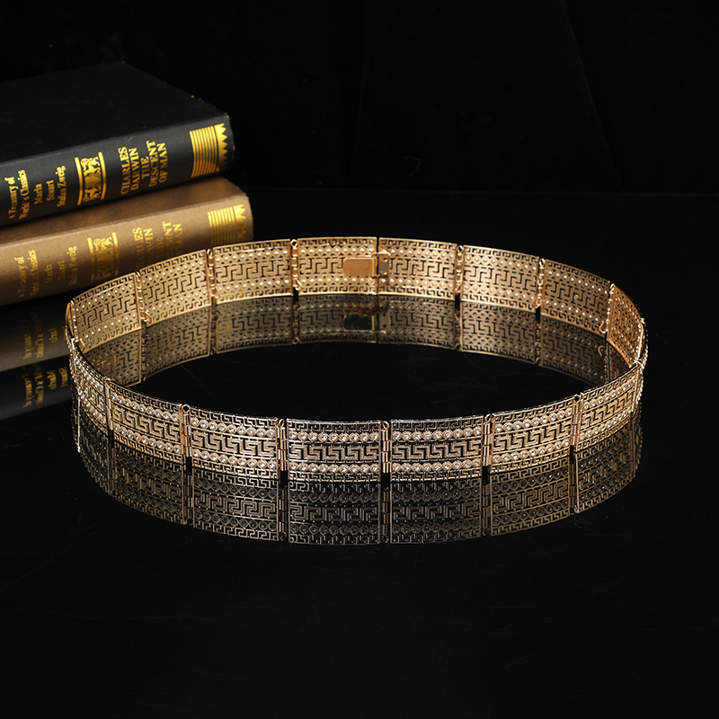 Body Jewelry Luxury - Ceinture de mariée plaquée or cristal
