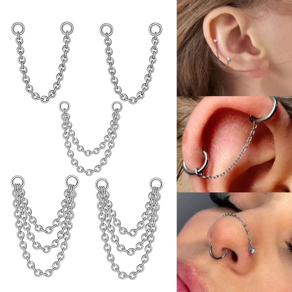 Body Jewelry And Piercing - Chaîne de nez en titane, chaîne