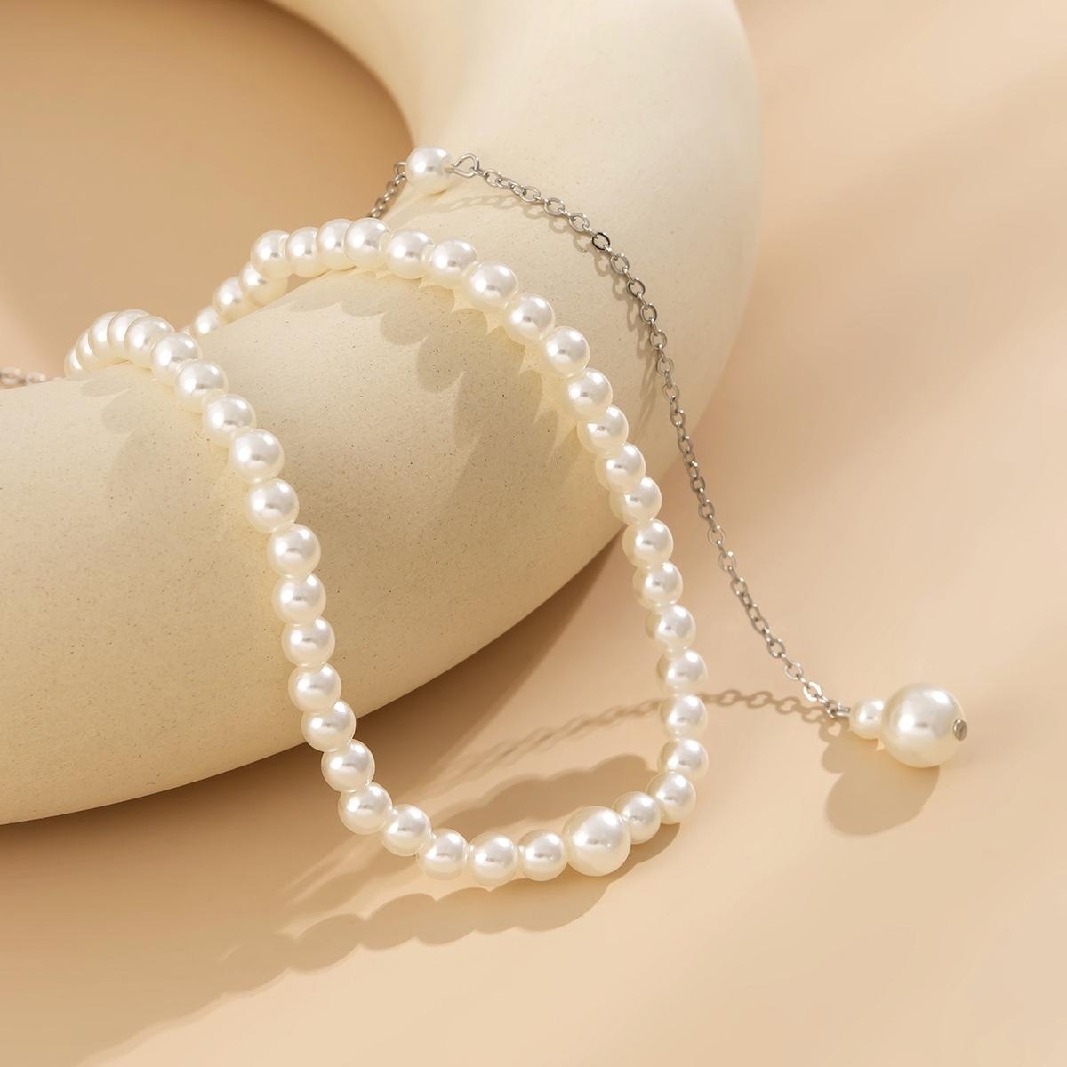 Body Jewelry For Backless Dress - Collier long en perles d'imitation exquises