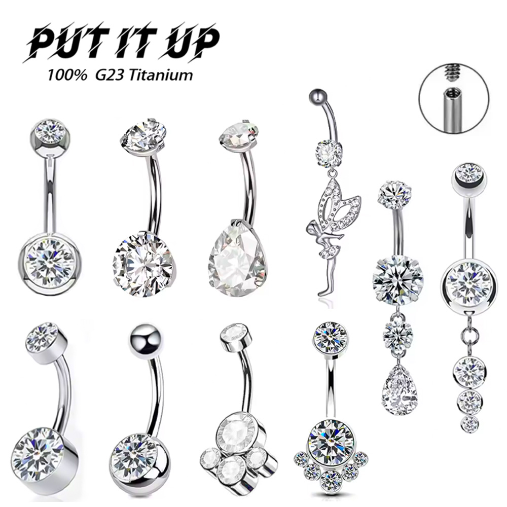 Body Jewelry For Sensitive Skin - Barbell de nombril articulé en titane