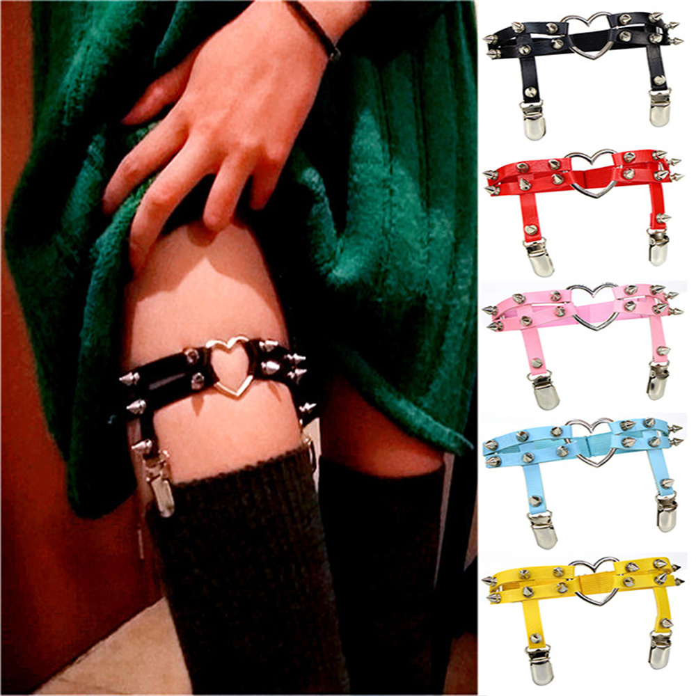 Body Jewelry Goth - Anneaux de jambe élastiques en cuir