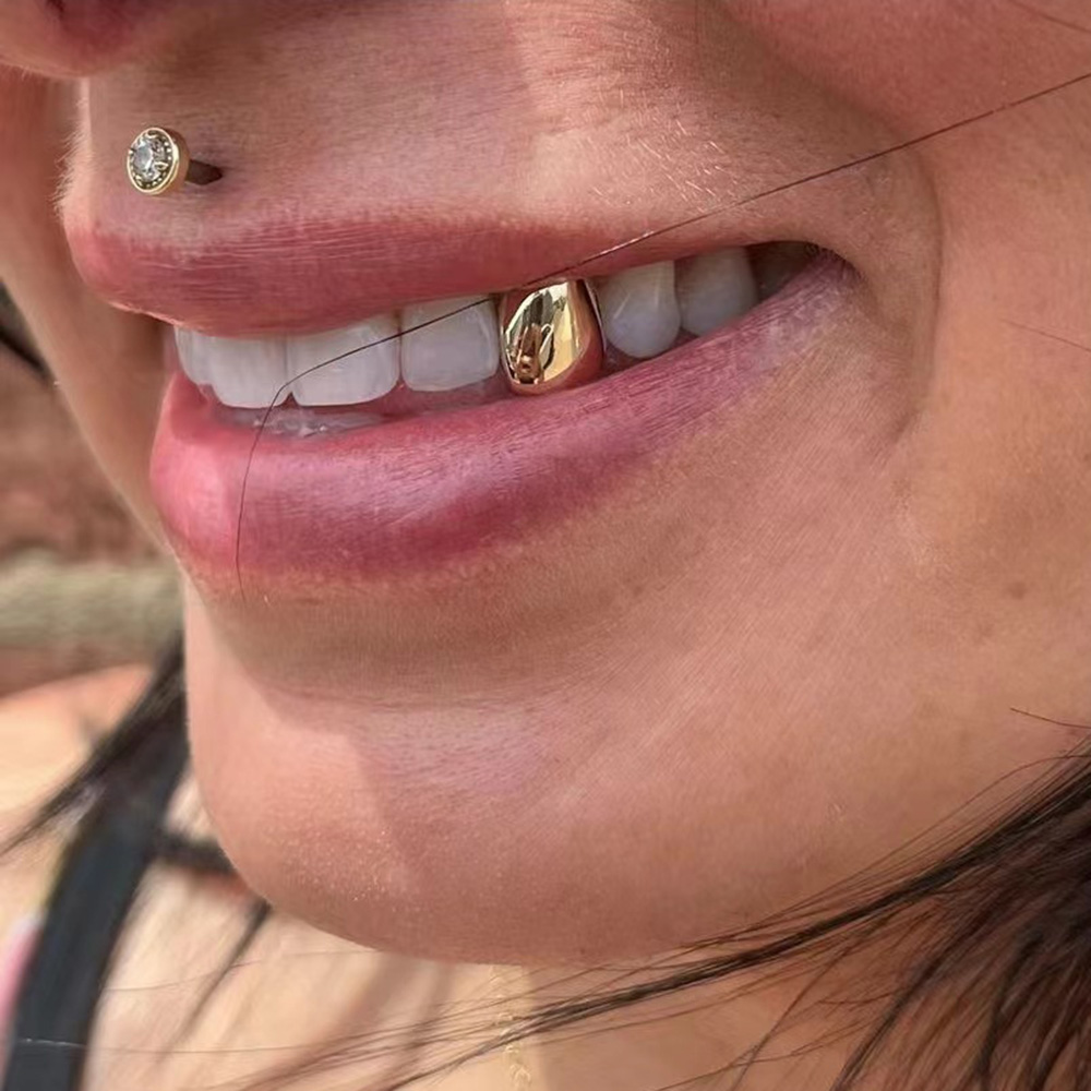 Body Jewelry Gold Plated - RACHELZ HipHop classique simple dents Grillz
