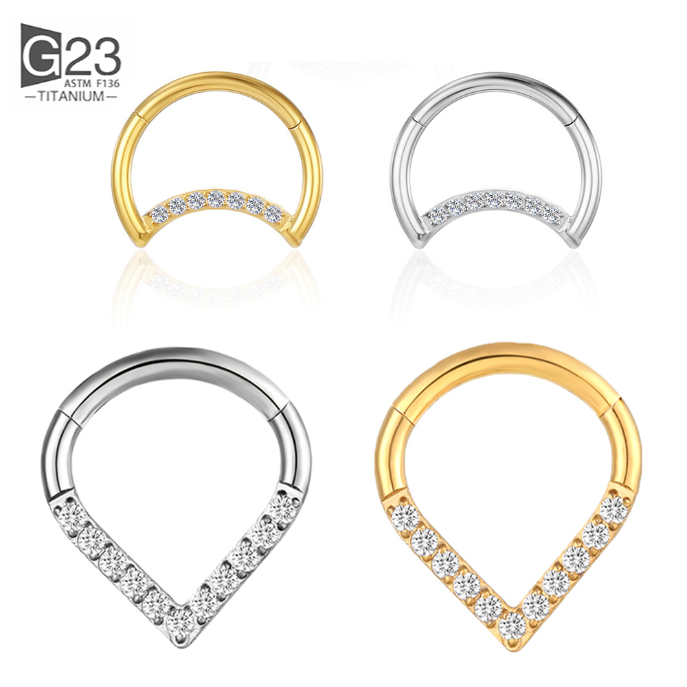 Septum Clicker Ring - F136 titane articulé larme anneau de