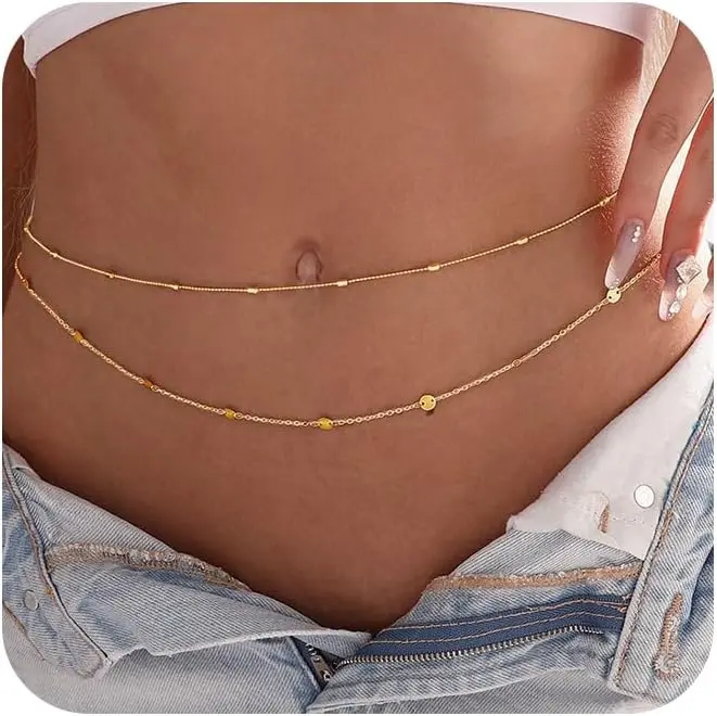 Body Jewelry Gold Plated - Chaîne de corps étanche pour femmes,