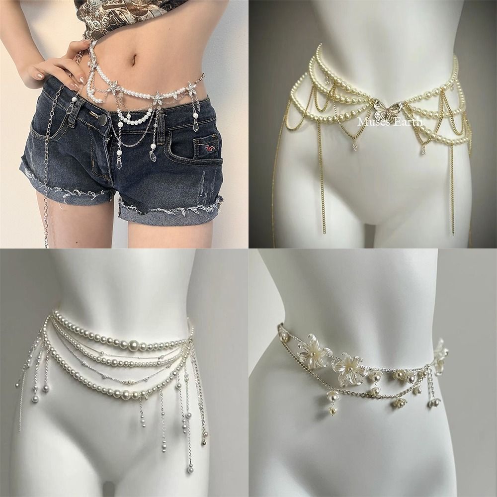 Body Jewels - Chaînes de taille en perles élégantes