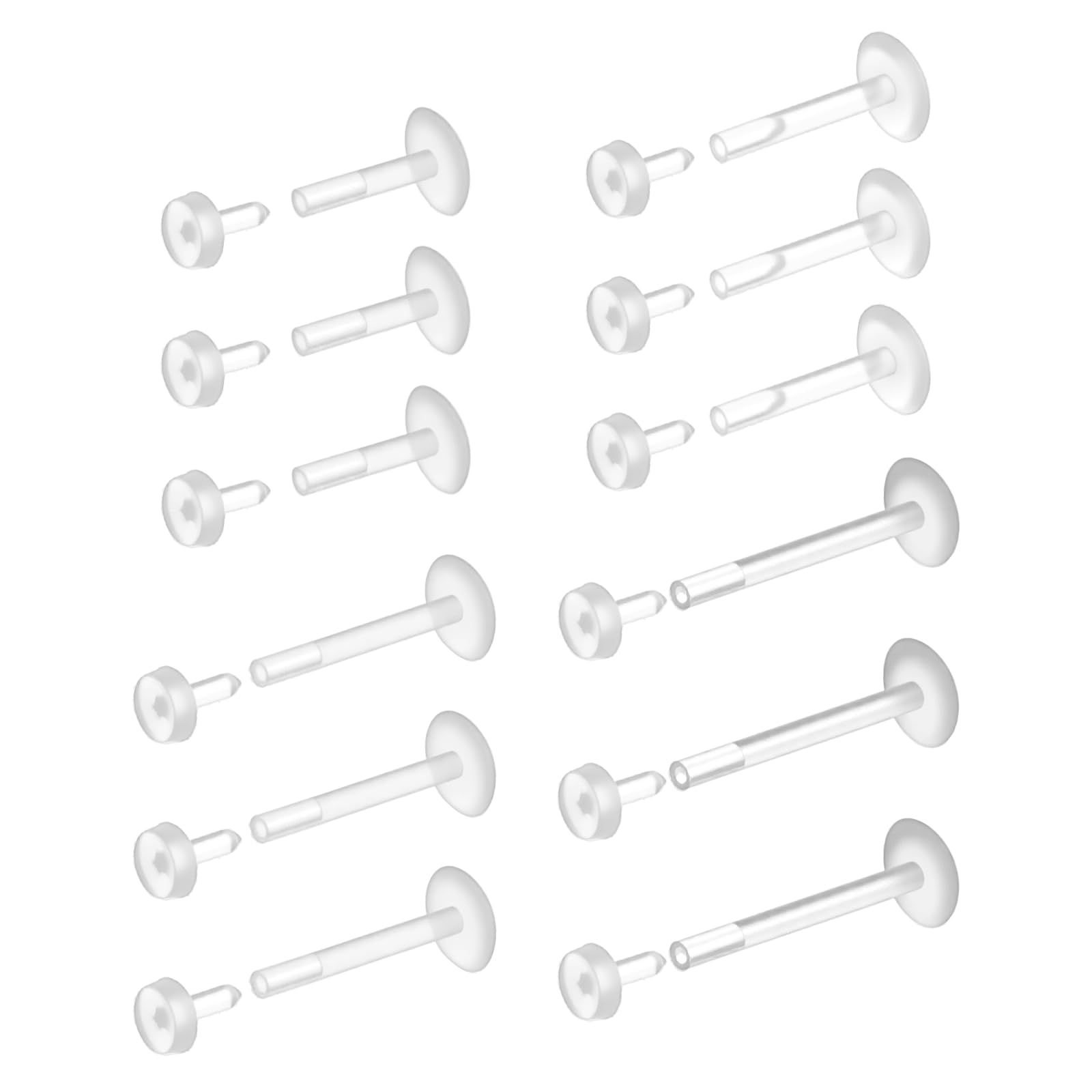 Flat Back Labret Stud - Boucles d'oreilles transparentes à dos plat