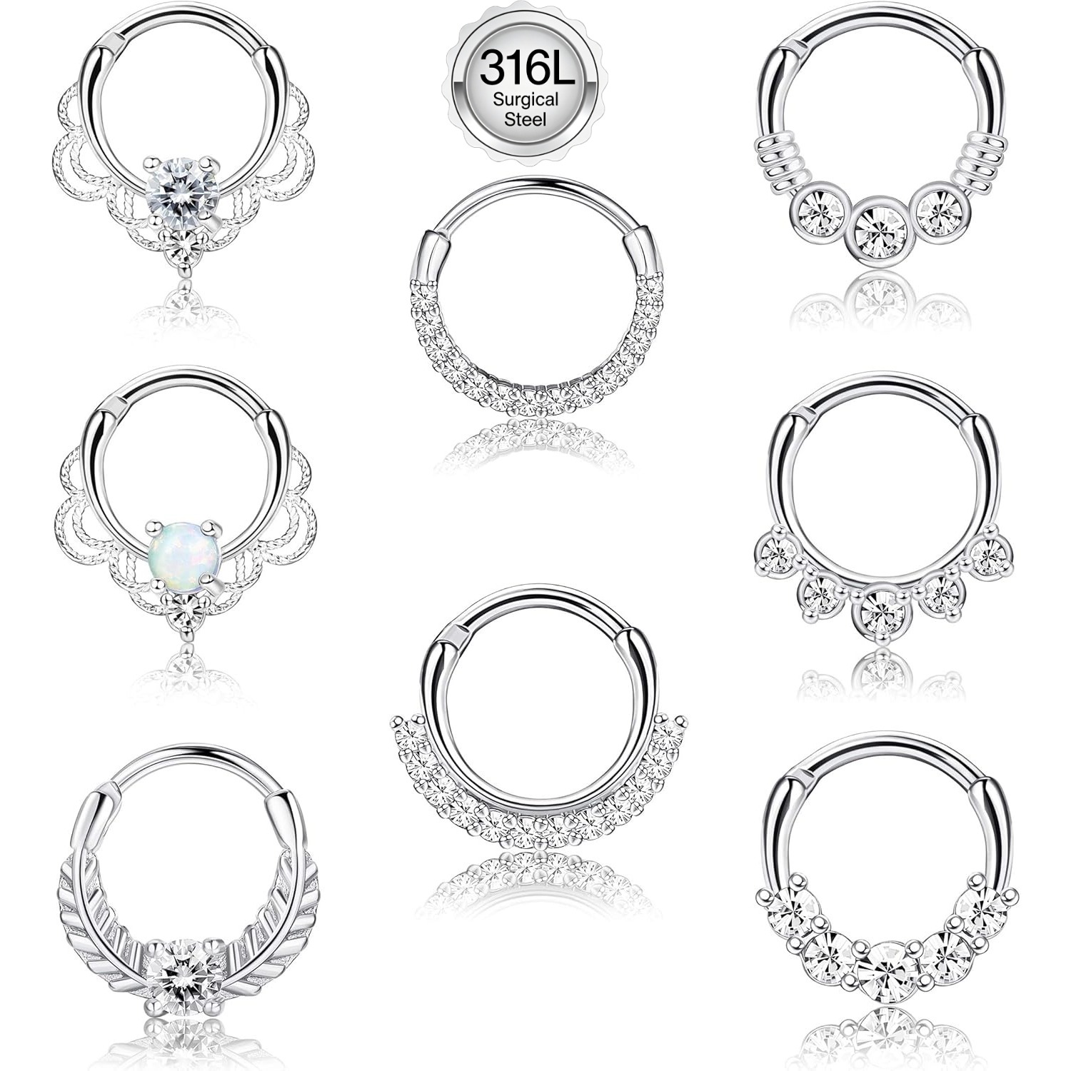 Septum Clicker Ring - Drperfect 16G Septum Clicker anneau acier