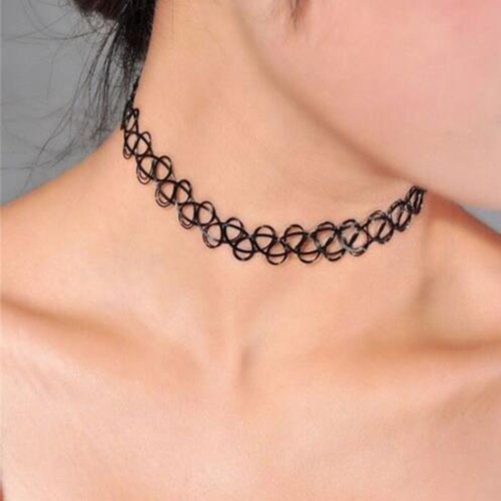 Body Jewelry Goth - Collier en fil de poisson tressé