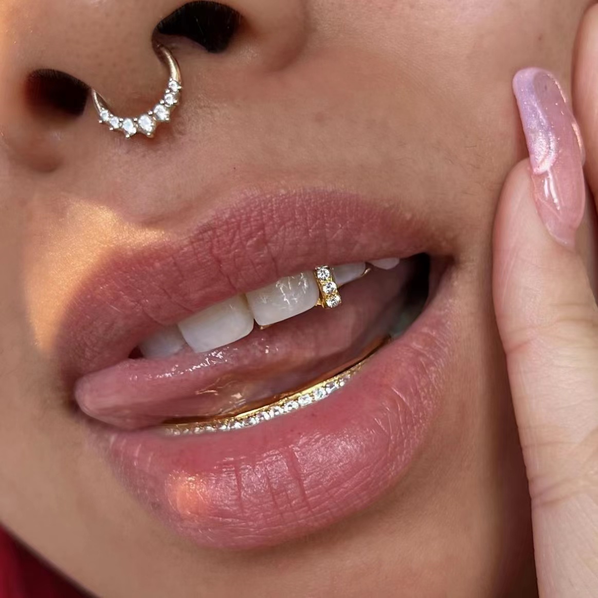 Body Jewelry Gold Plated - RACHELZ Hip Hop barre verticale unique