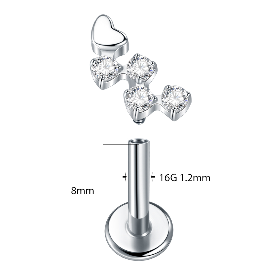 Boucles d'Oreilles en Titane p - Flat Back Labret Stud avis et prix