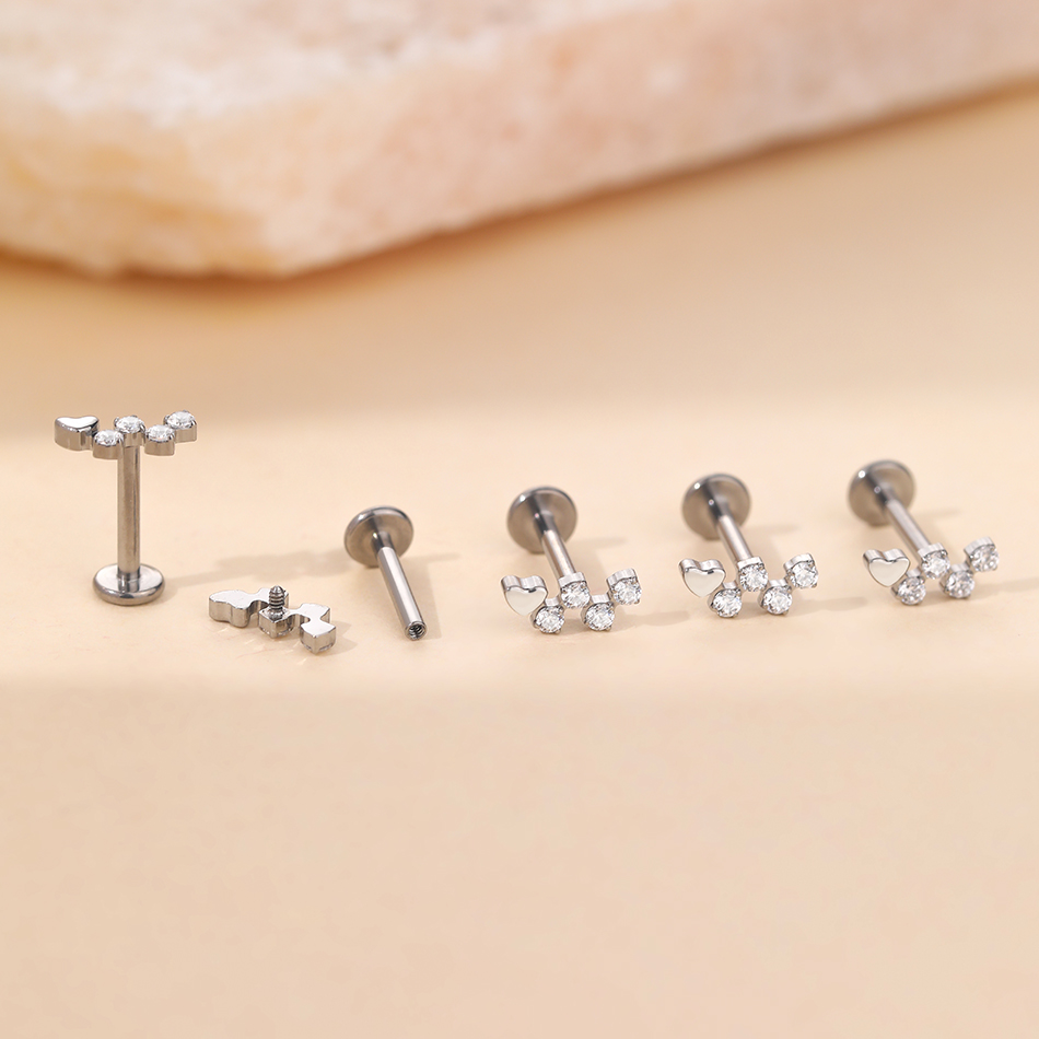 Boucles d'Oreilles en Titane p - Flat Back Labret Stud avis et prix