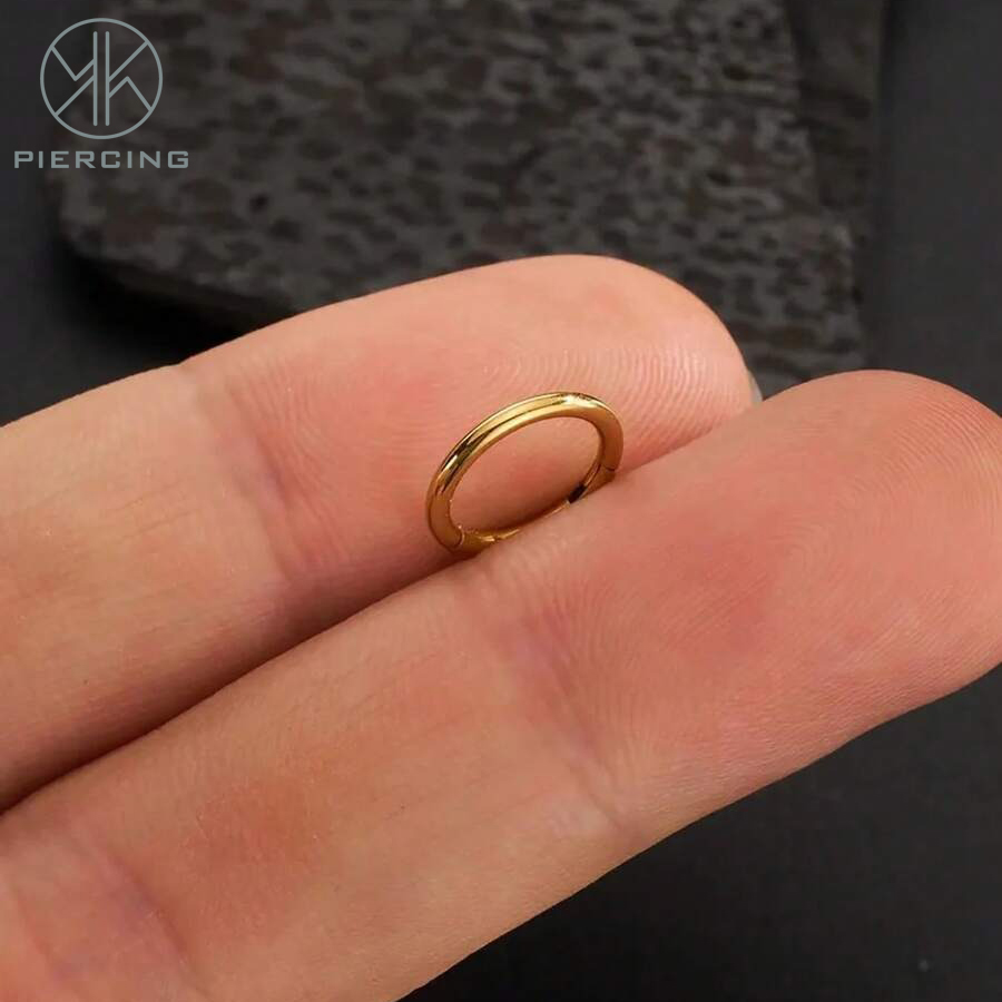 1pc 16G / 18G / 20G titane or  - Clicker Ring Seamless avis et prix