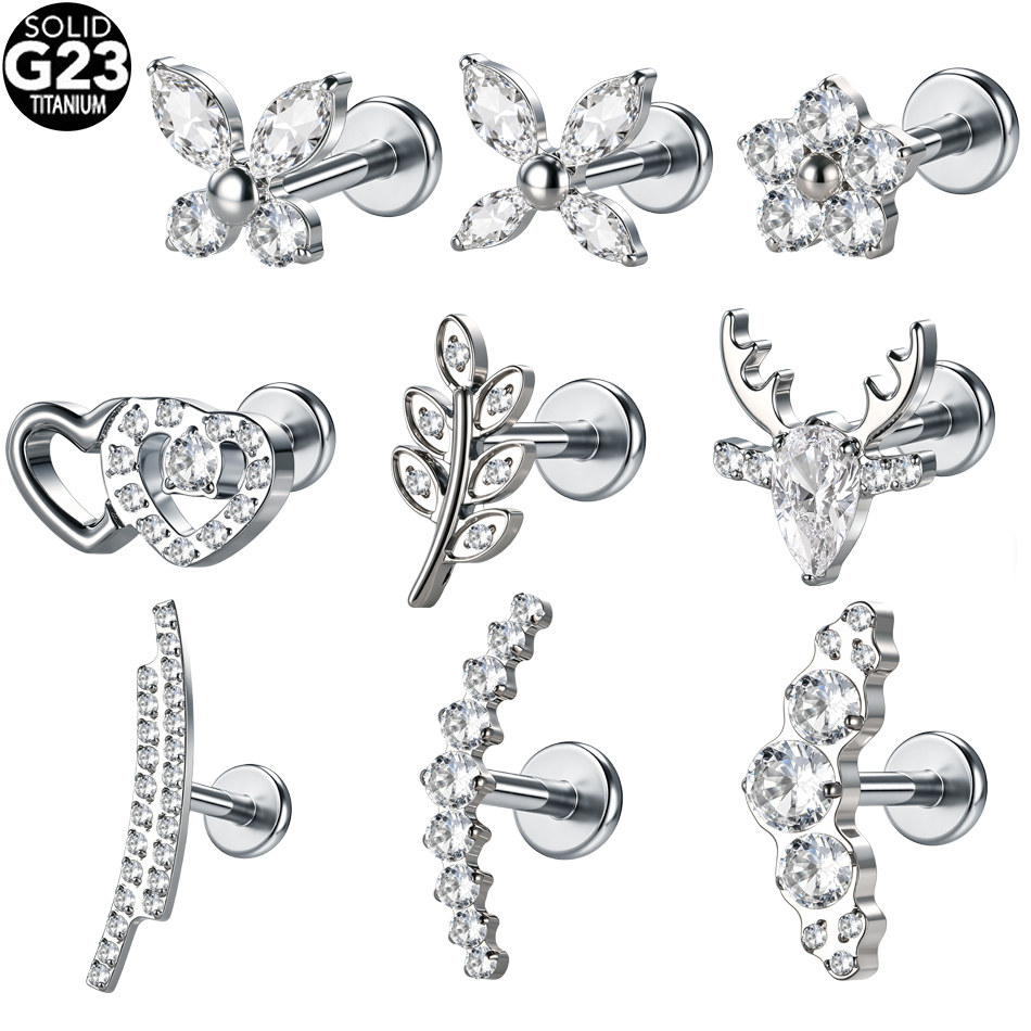 1/5 pièces Boucles d'oreilles  - Flat Back Labret Stud avis et prix
