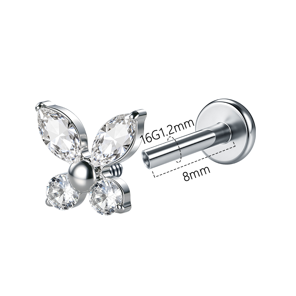 1/5 pièces Boucles d'oreilles  - Flat Back Labret Stud avis et prix