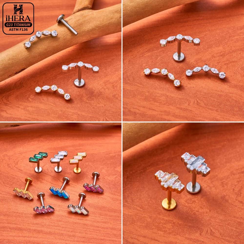 Piercing en Titane ASTM F136,  - Flat Back Labret Stud avis et prix