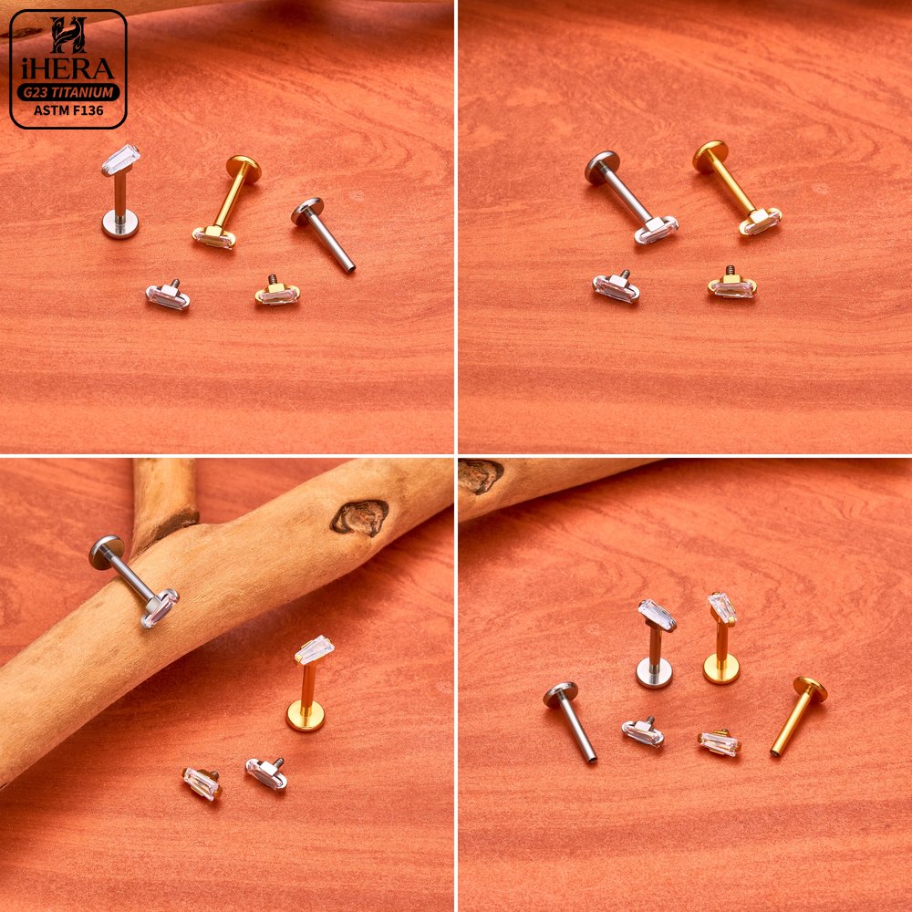 Piercing en Titane ASTM F136,  - Flat Back Labret Stud avis et prix