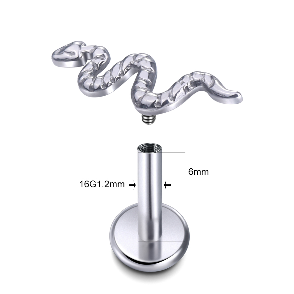 10 pièces/lot titane Viper ser - Flat Back Labret Stud avis et prix