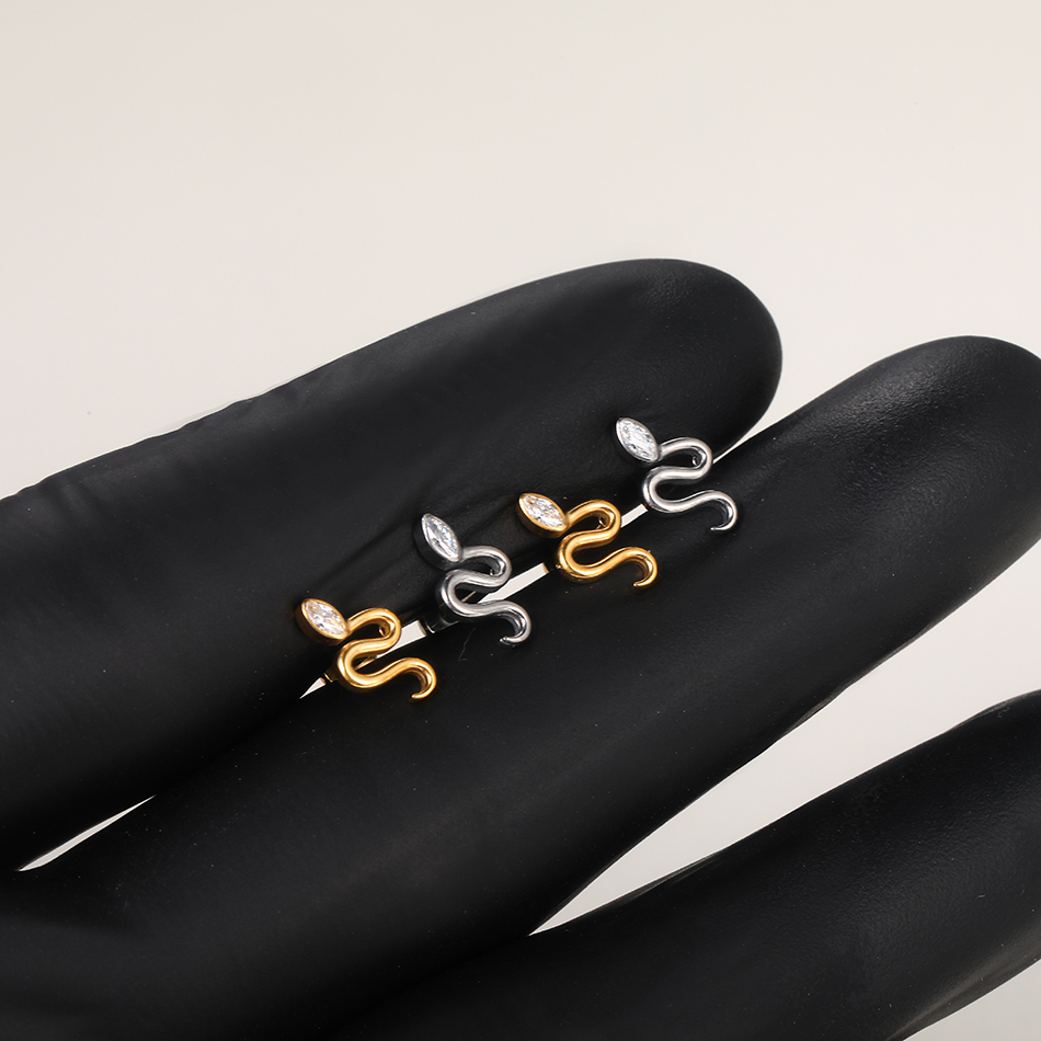 10 pièces/lot titane Viper ser - Flat Back Labret Stud avis et prix