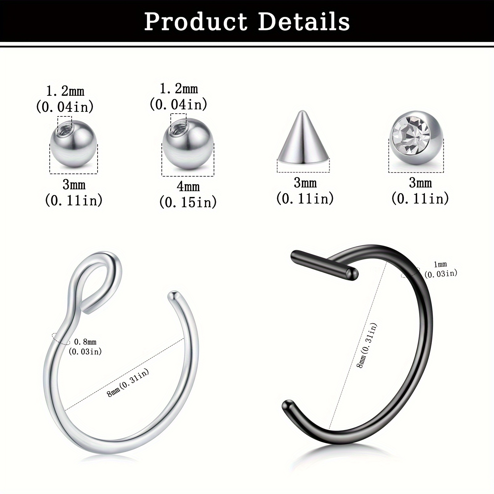 Faux piercings, faux anneaux d - Body Jewelry And Piercing avis et prix