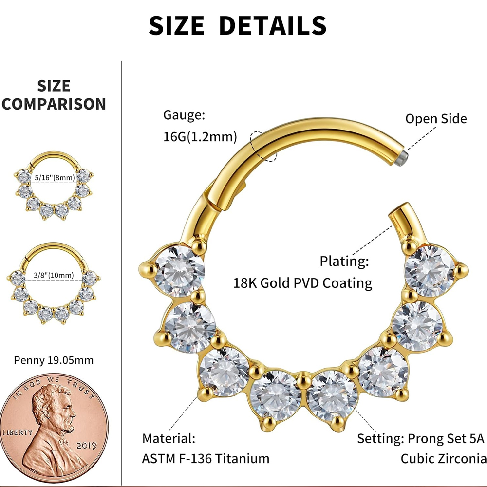 1 pièce Anneau de piercing art - Septum Clicker Ring avis et prix