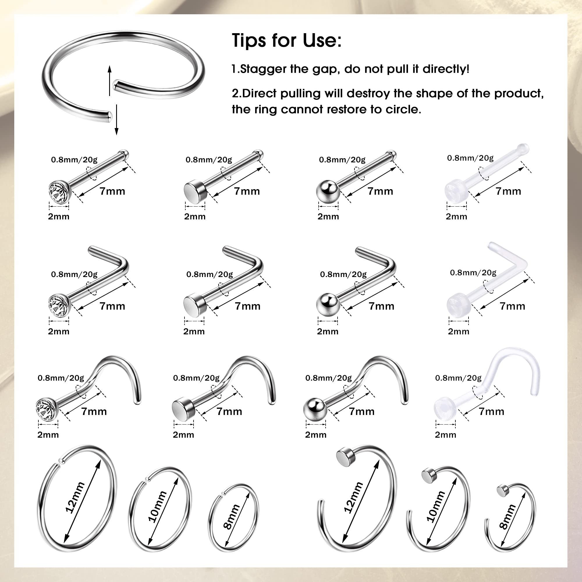 1 pièces hypoallergénique nez  - Body Jewelry For Sensitive Skin avis et prix