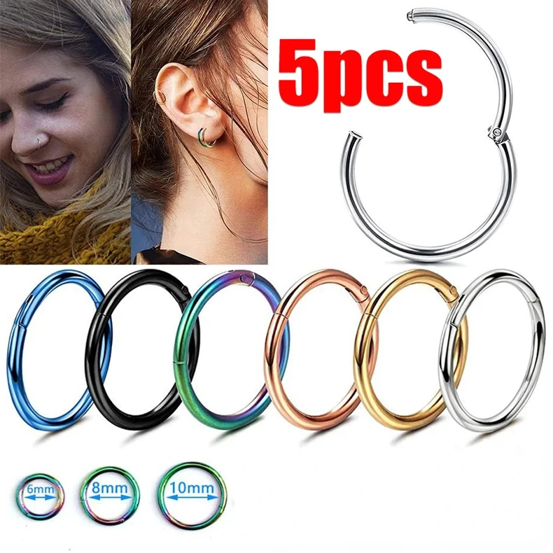 5pc 6/8/10mm anneau de nez art - Clicker Ring Seamless avis et prix