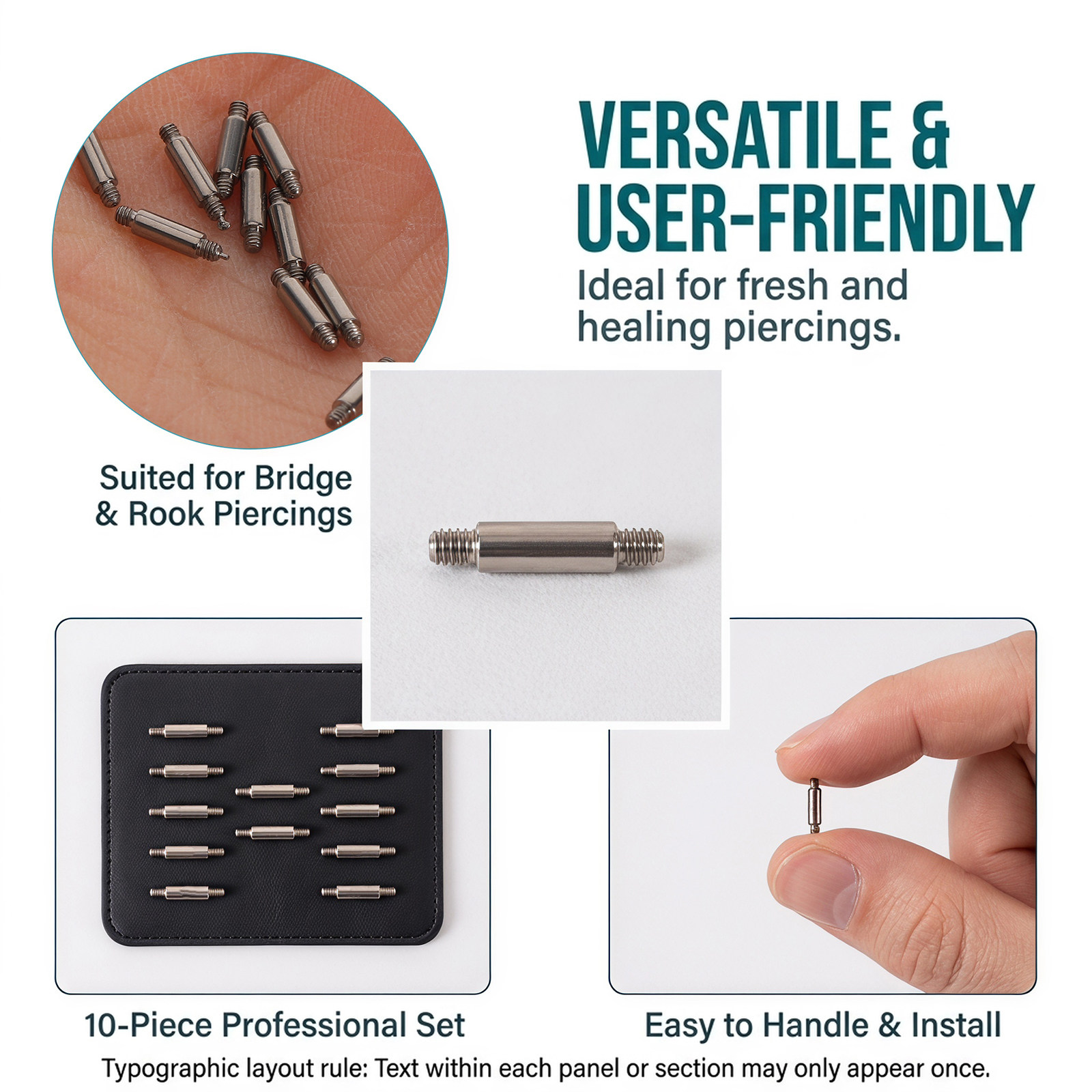 Lot de 10 barres de piercing e - Body Jewelry For Sensitive Skin avis et prix