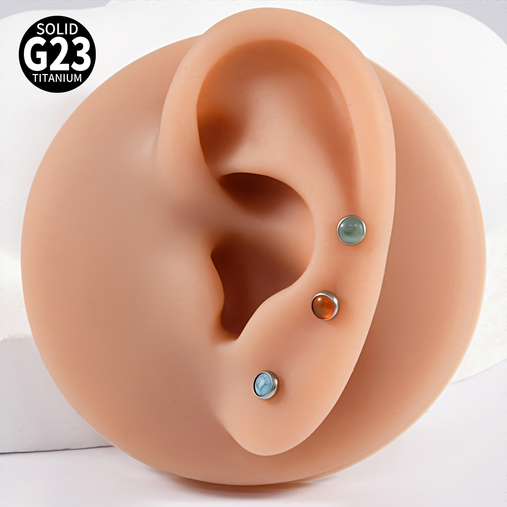 1PC 16g G23 titane cristal & p - Flat Back Labret Stud avis et prix