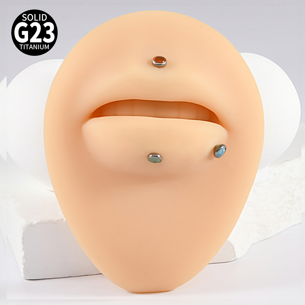 1PC 16g G23 titane cristal & p - Flat Back Labret Stud avis et prix