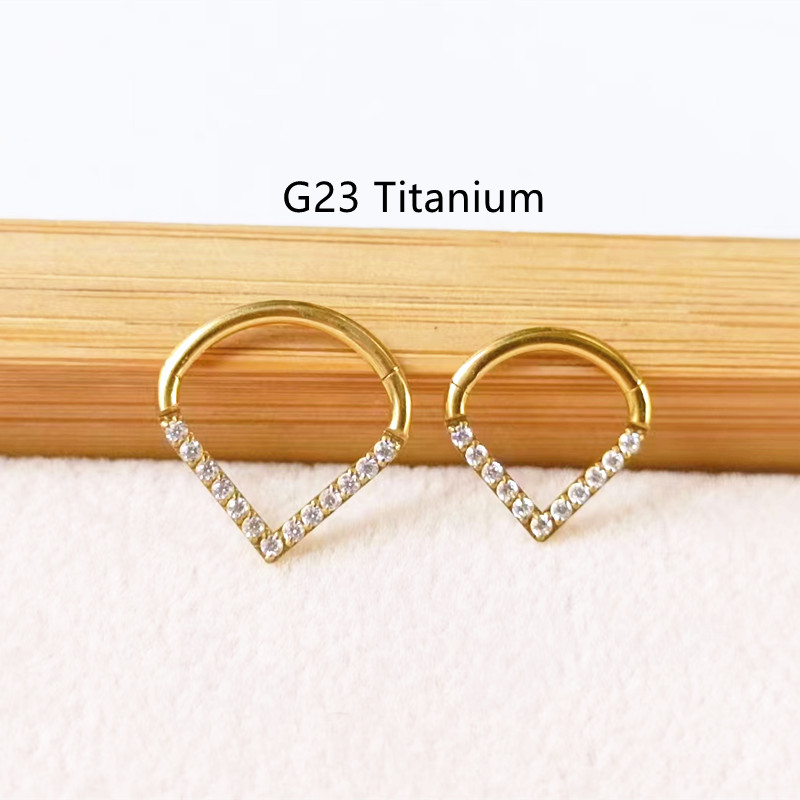 10 pièces G23 titane F136 CZ c - Clicker Ring Seamless avis et prix