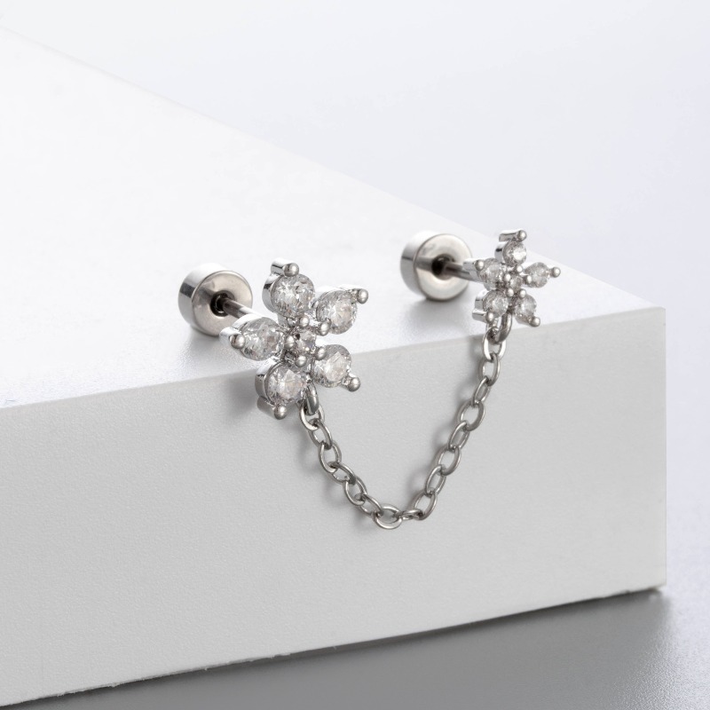 Clous d'oreilles en titane G23 - Flat Back Labret Stud avis et prix