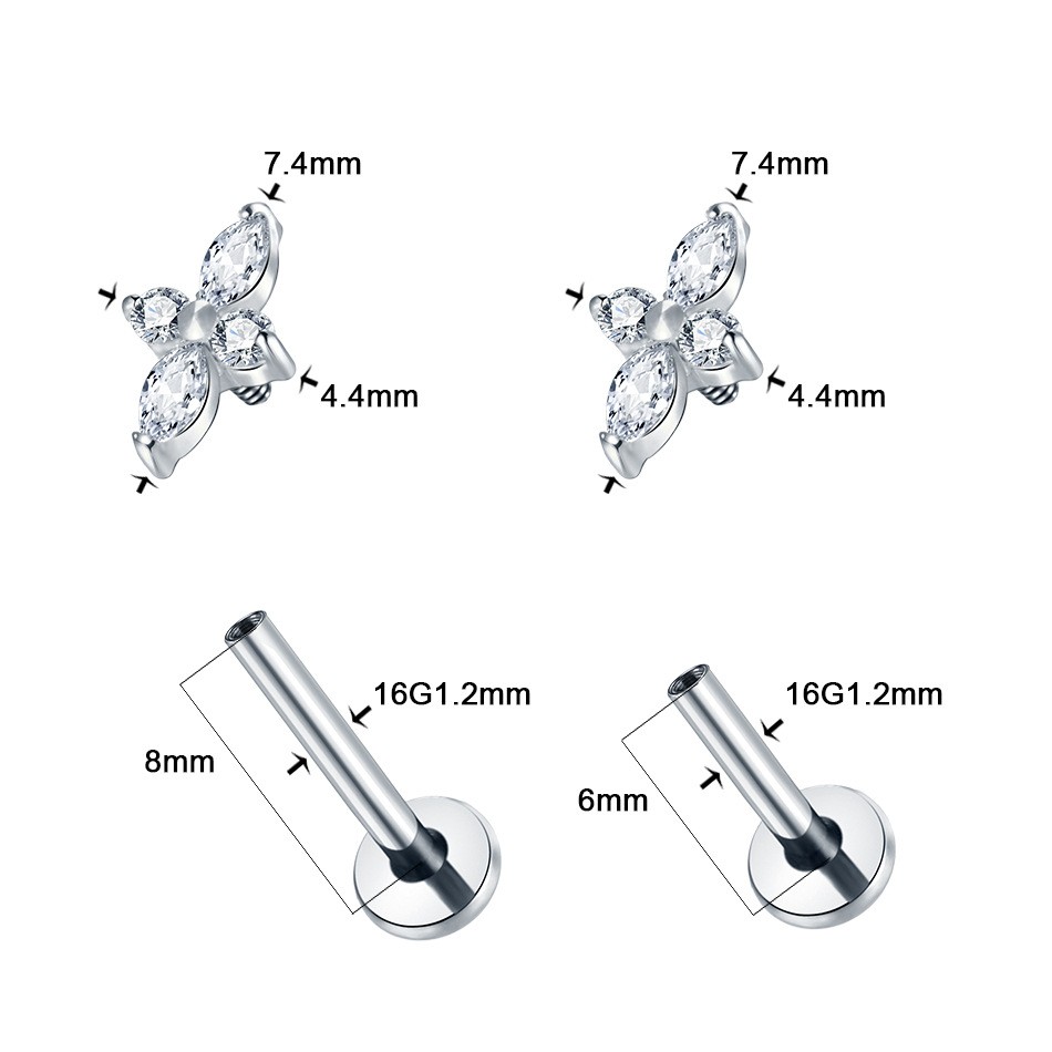 1 pièce Bijou de piercing labr - Flat Back Labret Stud avis et prix