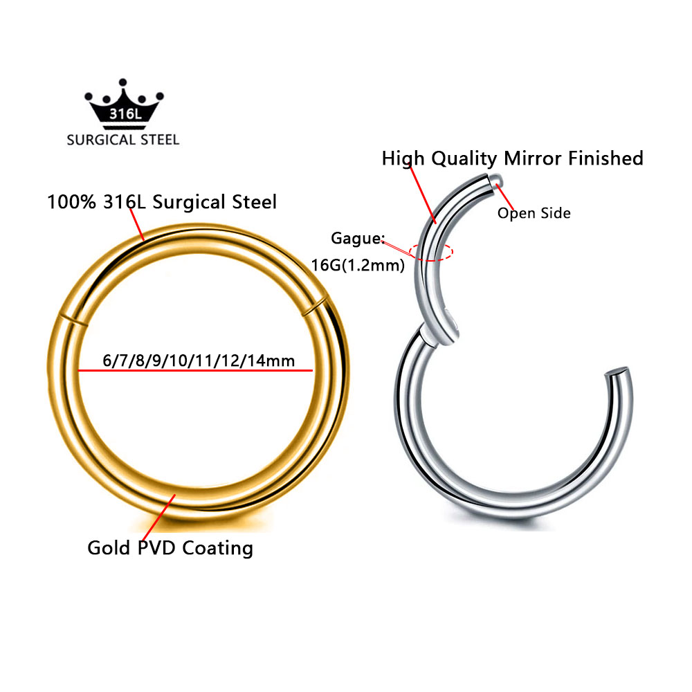 Anneaux de nez en acier chirur - Septum Clicker Ring avis et prix