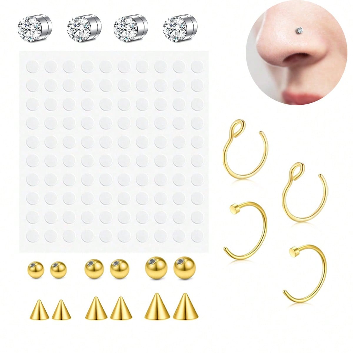Faux anneaux de nez et faux se - Body Jewelry And Piercing avis et prix
