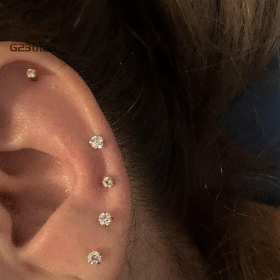 2 pièces Piercings en Titane G - Flat Back Labret Stud avis et prix