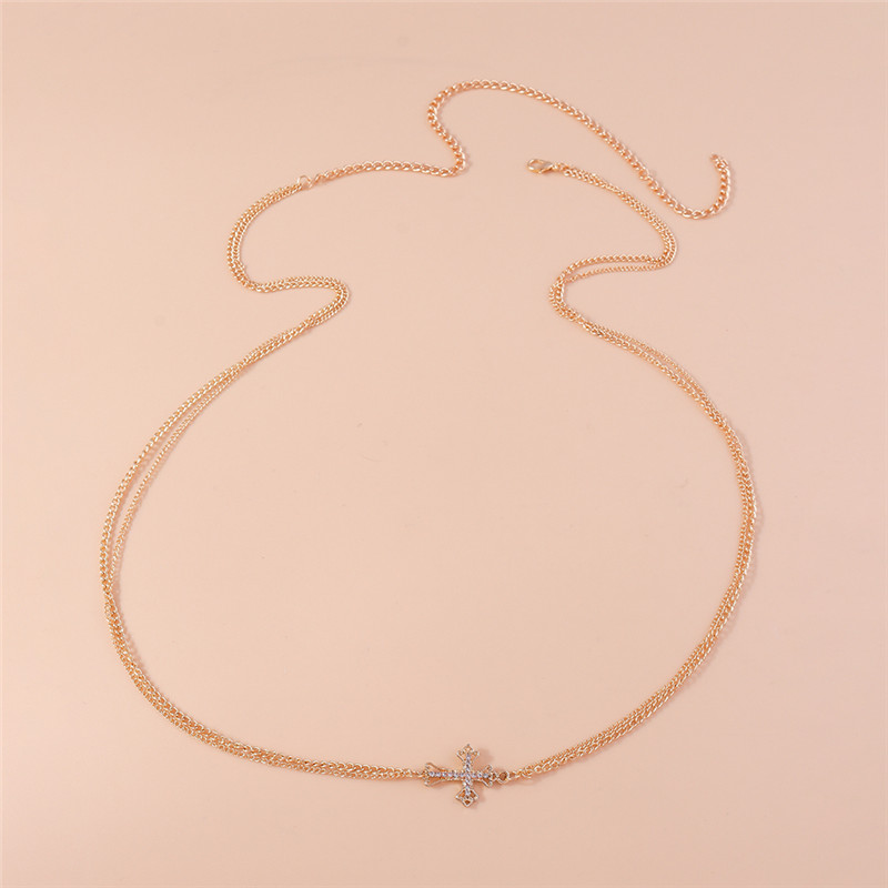 Chaîne de taille croisée en cr - Body Jewelry Goth avis et prix