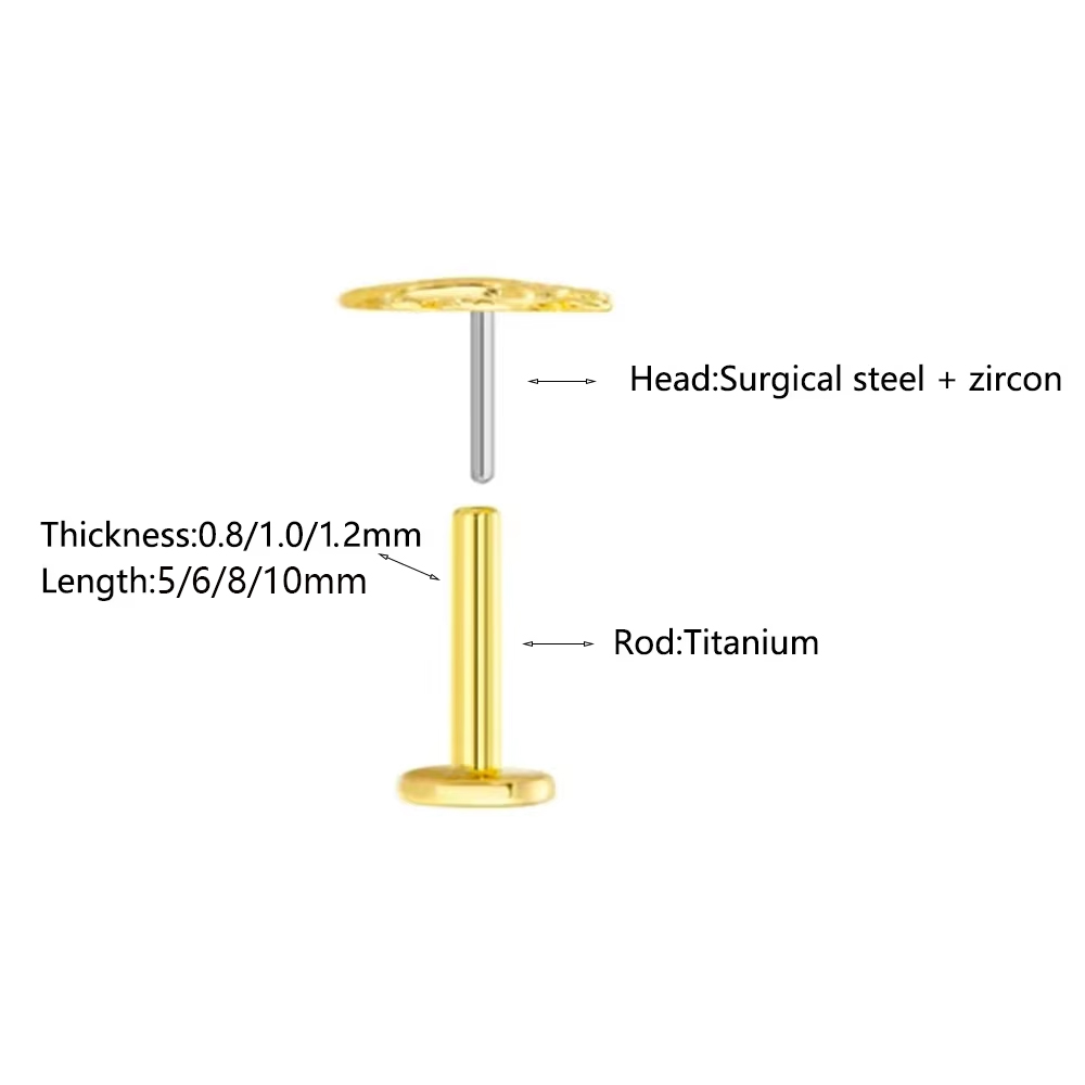 1 pièce Boucle d'oreille pierc - Flat Back Labret Stud avis et prix