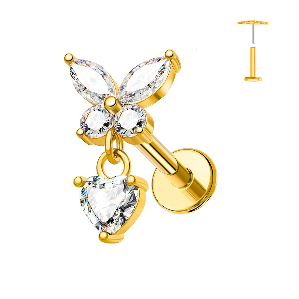 1 pièce Boucle d'oreille pierc - Flat Back Labret Stud avis et prix