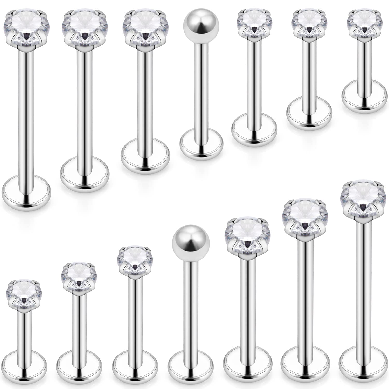 16g différentes tailles flatba - Flat Back Labret Stud avis et prix