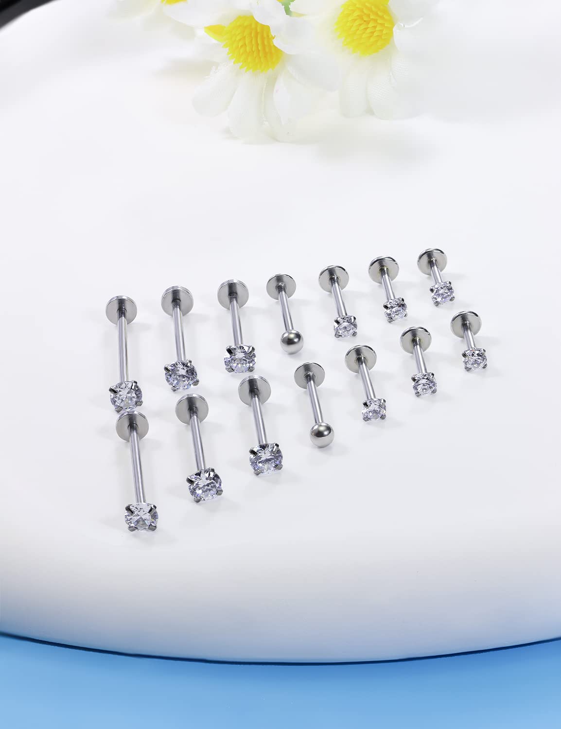 16g différentes tailles flatba - Flat Back Labret Stud avis et prix